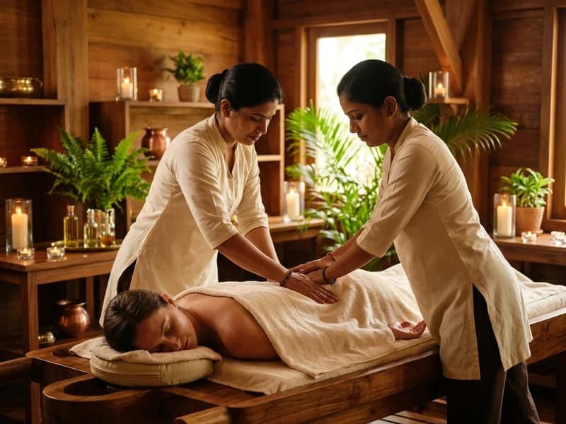 Swedish massage with gentle flowing strokes in a peaceful treatment room